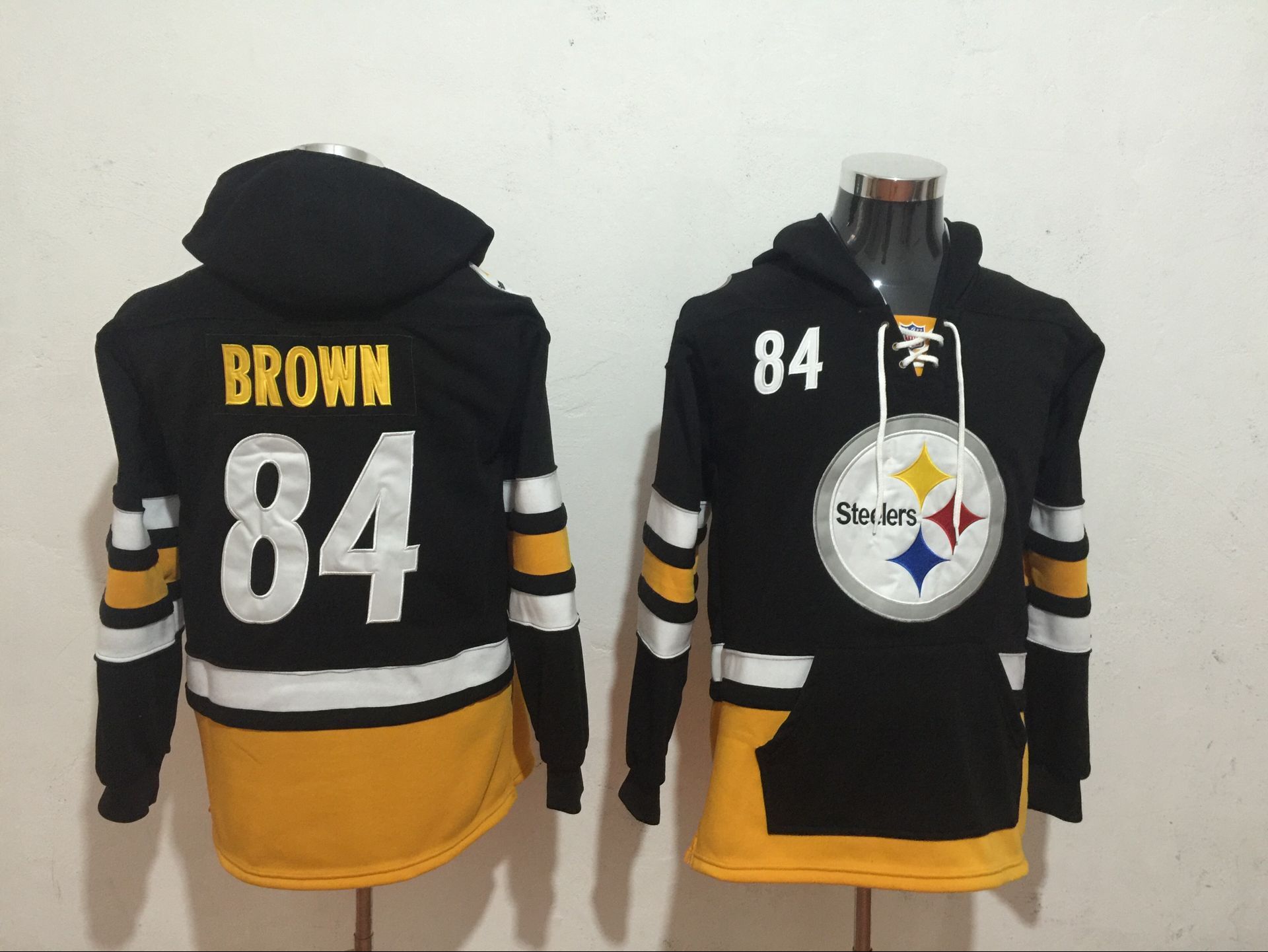 Men NFL Nike Pittsburgh Steelers #84 Brown black Sweatshirts